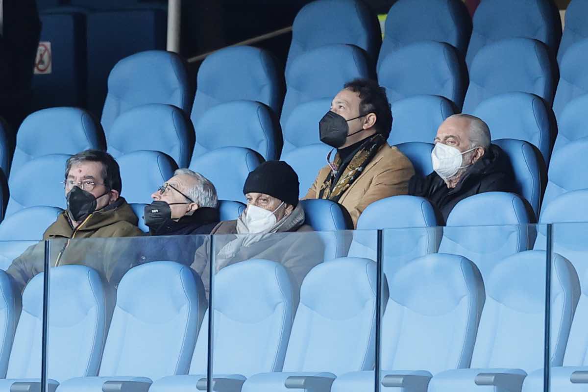 Aurelio De Laurentiis in tribuna