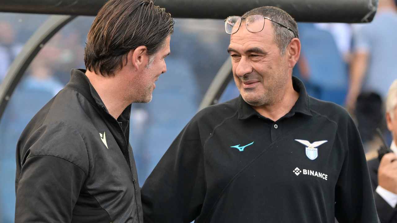 Sottil e Sarri si salutano Lazio-Udinese