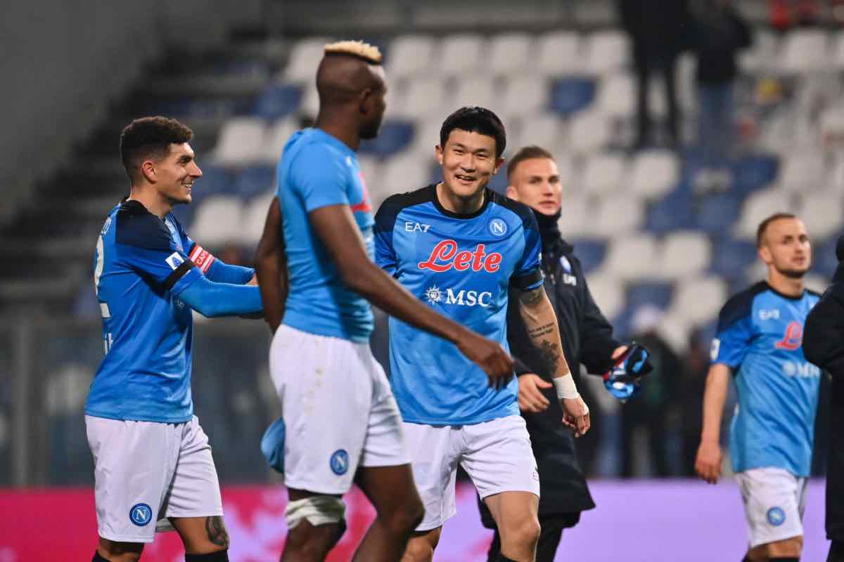 Il Napoli esulta al gol